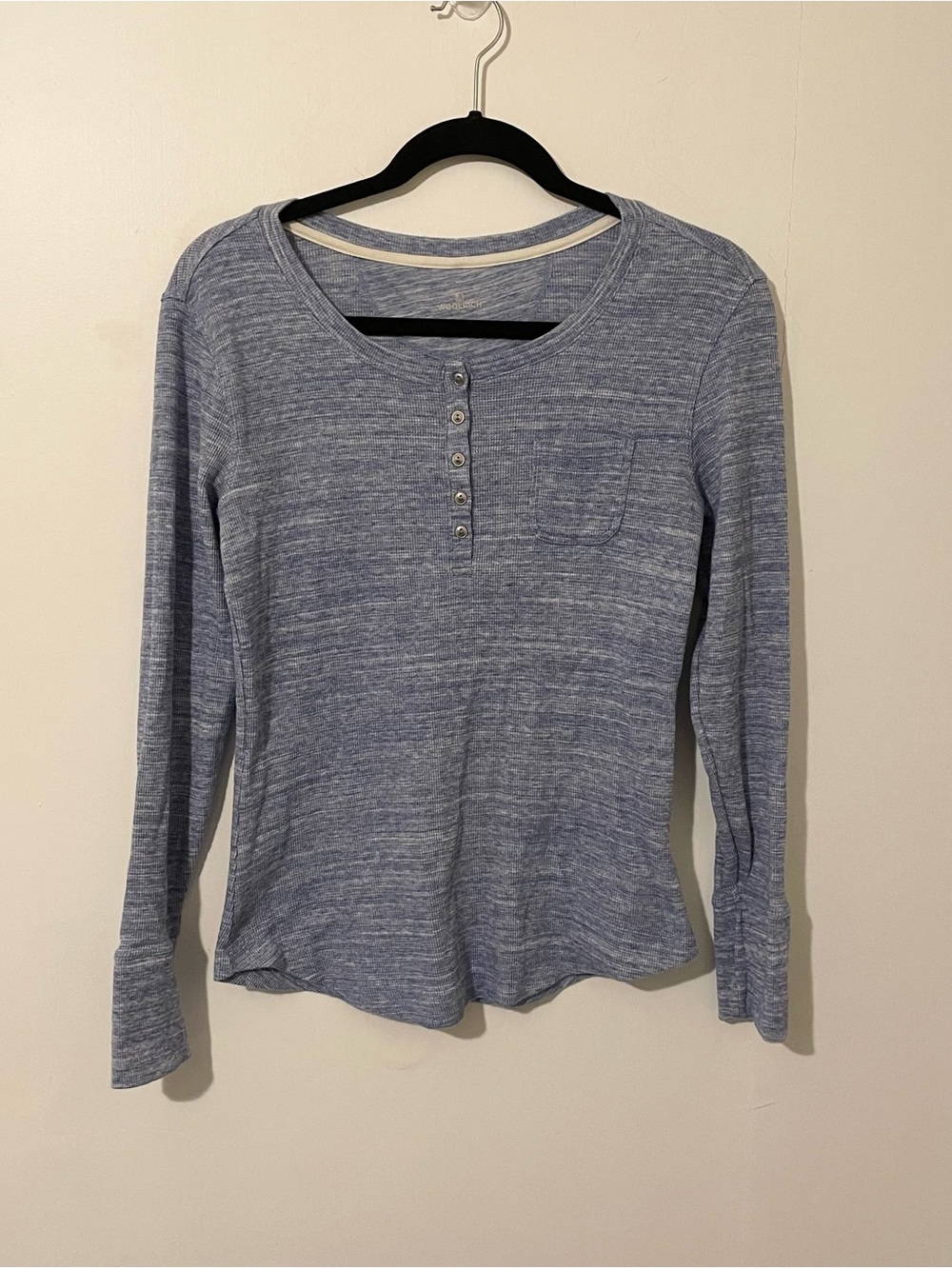 Woolrich Long Sleeve Thermal Heathered Purple Grey Size Medium
